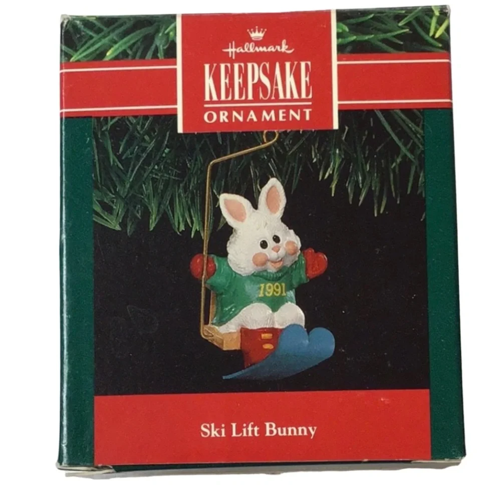 Hallmark 1991 “Ski Lift Bunny” Christmas Ornament